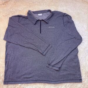 Columbia Men's blue/gray 1/4 zip Long Sleeve Pullover XXL